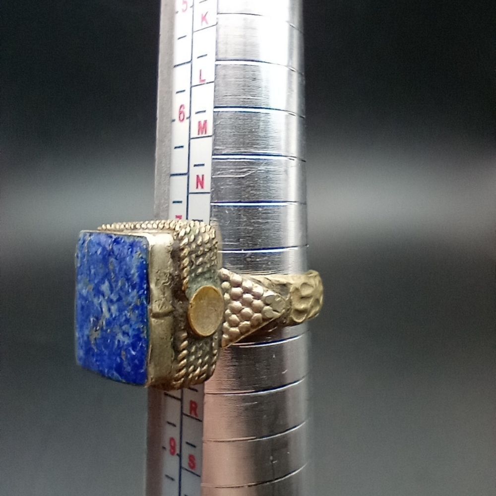 Caveman handcrafted lapis and sterling silver ring size 8 R252 - Picture 4 of 8